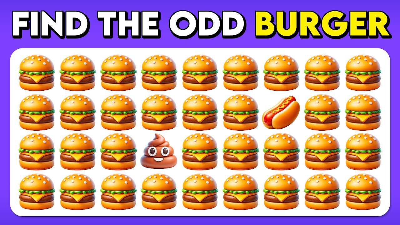 Find the ODD One Out - Food Edition 🍔🍕🍩 Easy, Medium, Hard - 60 Levels Emoji Quiz