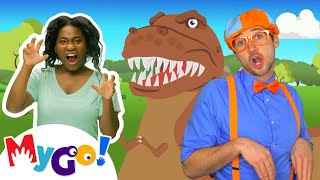 The Dinosaur Song | Blippi's Sing Along for Kids | Fun Songs in Sign Language