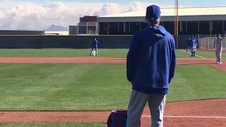 Cubs players work on infield defense - Chicago Cubs 2019 Spring Training