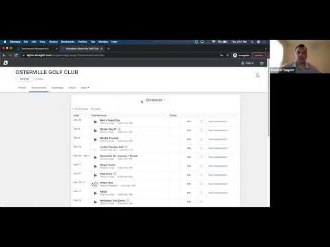 BlueGolf TM Club - Managing your schedule and member registrations
