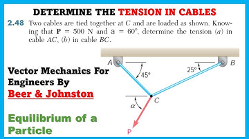 Determine the tension in cable BC and AC ( Equilibrium of a Particle ) Engineers Academy