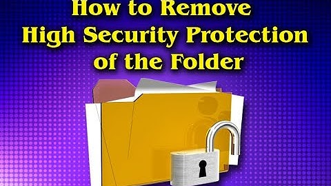 How To Remove High Protection Security Of The Folder || Computer Basic tutorial in Bengali ||