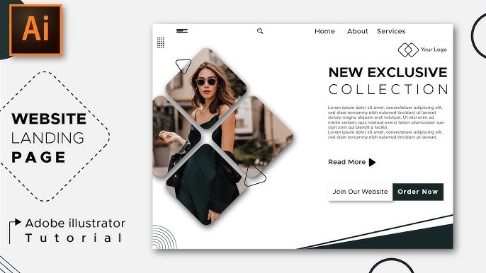 Modern Website Landing Page Design in Illustrator cc | Fashion Landing Page | Illustrator Tutorial - YouTube modern-website-landing-page-design-in-illustrator-cc-fashion-landing-page-illustrator-tutorial-youtube