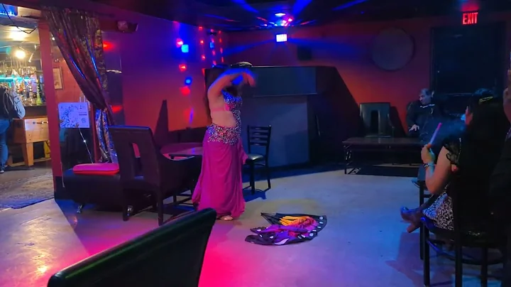 dancing with my new fan veil at AlBasha Hookah lounge and cafe #dance #bellydance