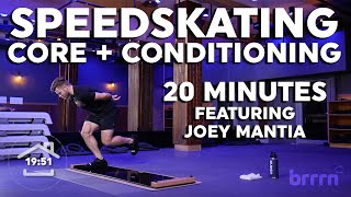 20 Minute Speedskating Core + Conditioning Slide Board Workout | Feat. Olympian Joey Mantia ⛸️ 🇺🇸