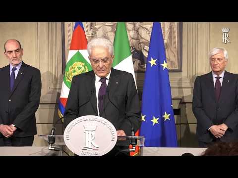 Dichiarazioni del Presidente Mattarella al termine delle consultazioni