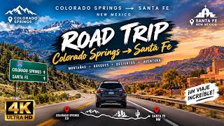 🚗 Colorado Springs to Santa Fe, New Mexico 🇺🇸 | Scenic Road Trip 4K