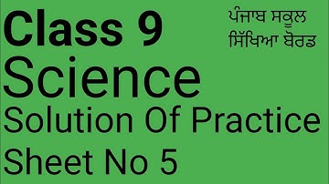 Class 9 | Science | Weekly Competency Practice sheets| Sheet No.5 |PSEB