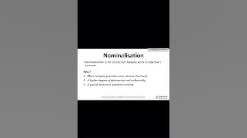 Nominalisation in academic writing