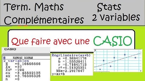 Statistiques à 2 variables-Tout sur la CASIO écart type covariance  moindres carrés corrélation