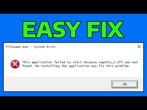 How To Fix XAPOFX1_5.DLL Missing Error in Windows