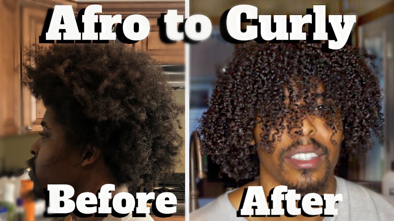 MEN'S CURLY HAIR ROUTINE | How To Make Hair Curly | AFRO TO CURLY - YouTube