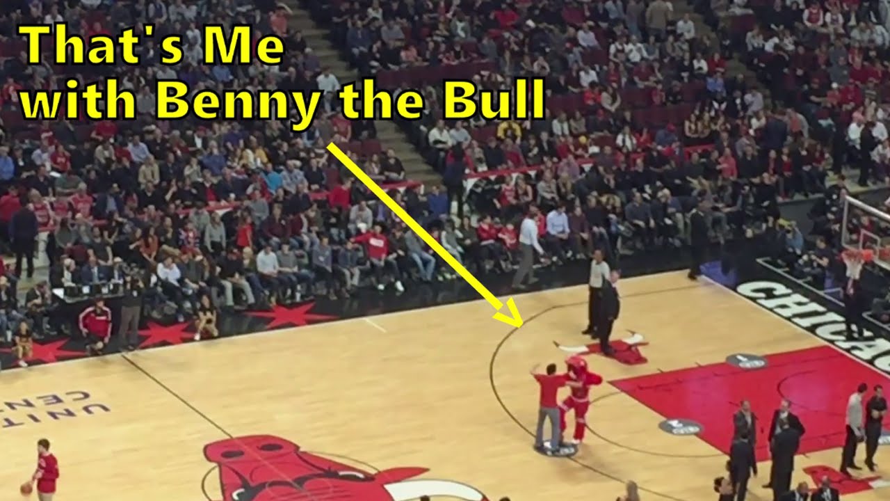 Halfcourt shot competition during the Chicago Bulls game at the United