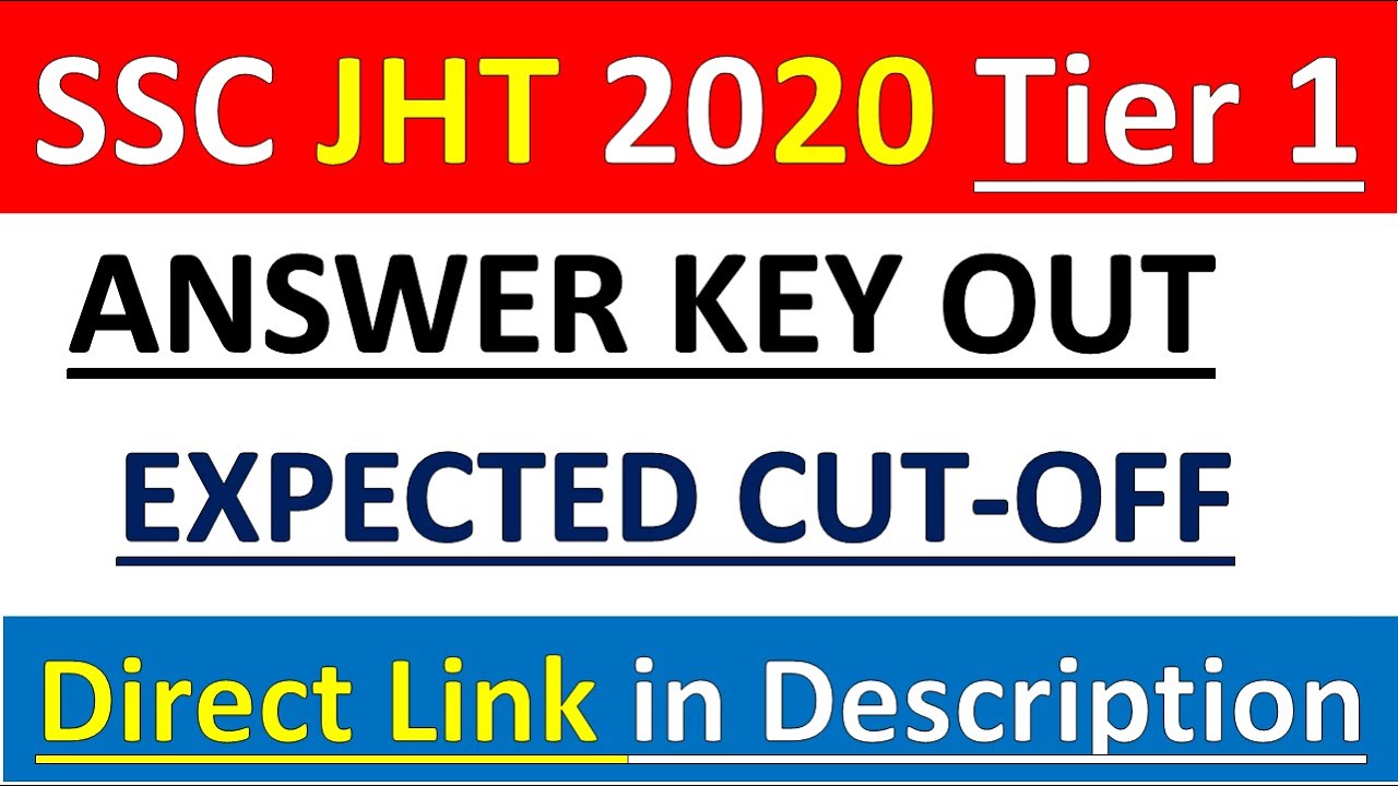 JHT 2020 Paper 1 Answer Keys out  | ssc jht 2020 Expected Cutoff | Paper 2 Preparation Tips