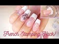 The Perfect French Manicure with a Stamp ?! || Easy DIY Butterfly Nail Art 🦋