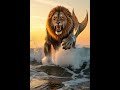 Half lion and fish amazing video #shorts #reels #lion #fish #animals
