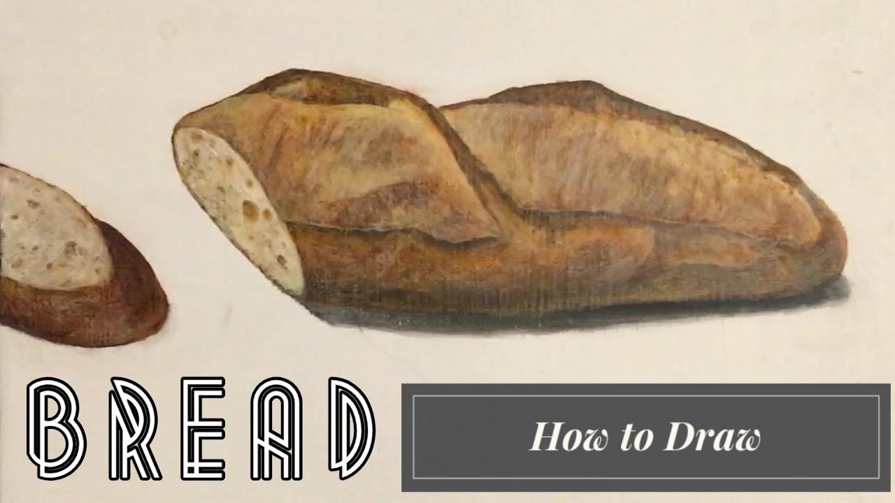 パンの書き方 描き方 初心者でも簡単に30分で制作できる バゲット フランスパン編 How To Draw A Bread Youtube