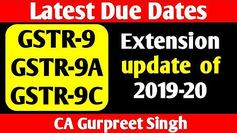 GSTR9, GSTR9A & GSTR9C of FY 2019-20 Due Date Extension update ||GST Annual Return& GST Audit Filing
