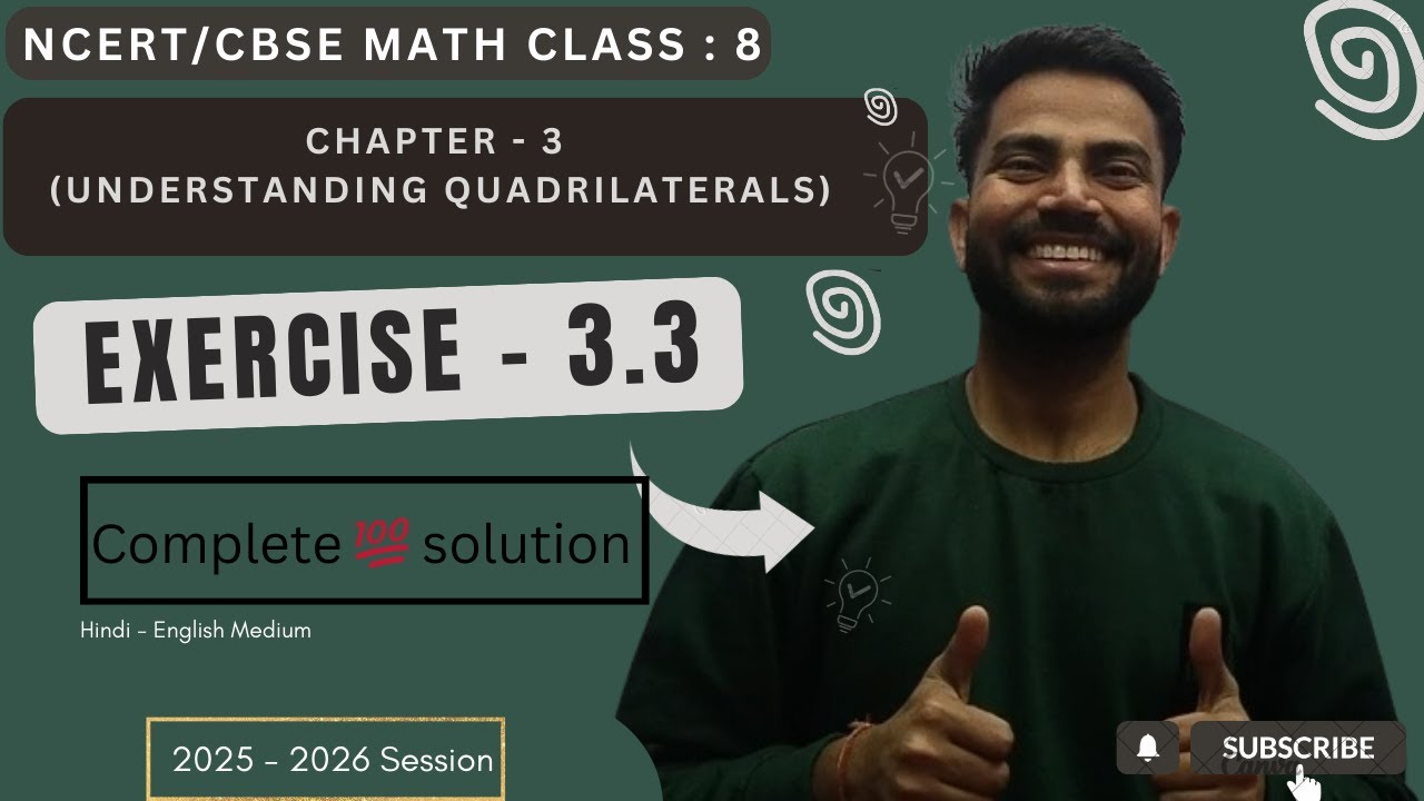 Class 8 Math Chapter 3 || Exercise 3.3 Complete 💯 Solution ...