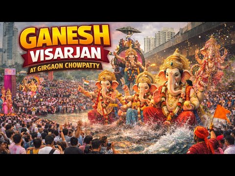 Ganpati Visarjan || ganesh visarjan at girgaon chowpatty
