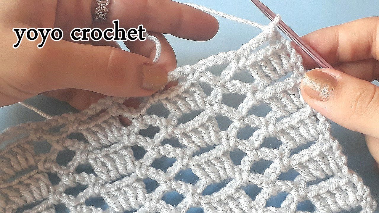 كروشية غرزة البلوك المفرغة لعمل كوفية/ جاكيت/ بلوزة/ مفرش/ شال وغيرها - crochet stitches#يويو كروشية
