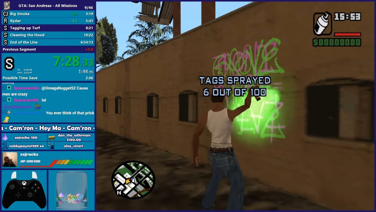 GTA San Andreas All Missions Speedrun - Hugo_One Twitch Stream - 12/28 ...