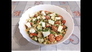 Salade de pois chiches, petits pois et feta/Salată de năut & mazăre/Chickpea&pea salad/Салат из нута