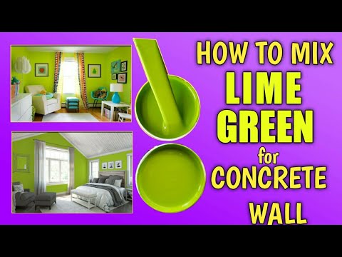 How to Mix LIME GREEN semi gloss latex for CONCRETE WALL? - YouTube