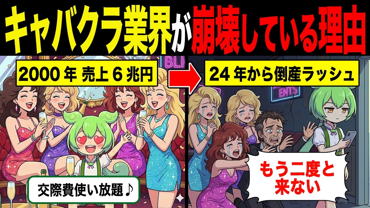 キャバクラの倒産が急増している理由【ずんだもん&ゆっくり解説】
