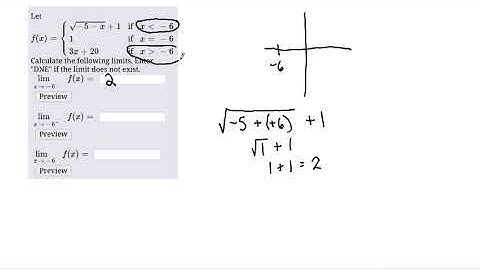 Calculus: Calculate the following limits. Enter "DNE" if the limit does not exist.