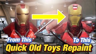 How to quick repaint your old toys/ collections? Iron man MK3 Statue Bust