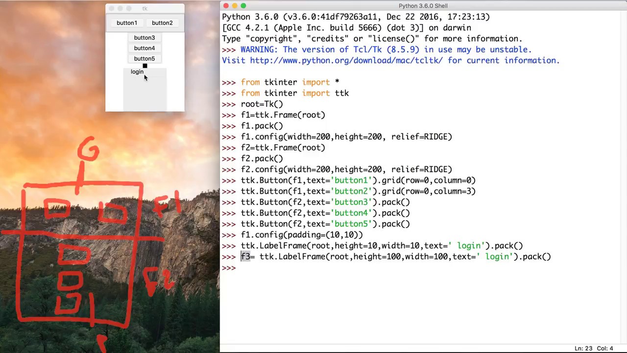 48- Python GUI || Frame- النوافذ - YouTube