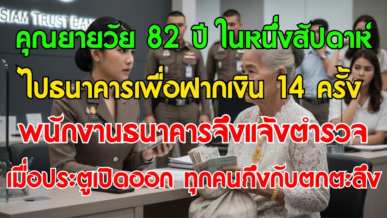 คุณยายวัย 82 ปี โอนเงิน14 ครั้งในหนึ่งสัปดาห์ พนักงานธนาคารแจ้งตำรวจ เมื่อประตูเปิดออก ทำเอาทุกคน...