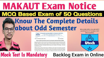 MAKAUT Odd Semester  MCQ Pattern In Online Mode | Makaut New Notice For Odd Semester Exam Process