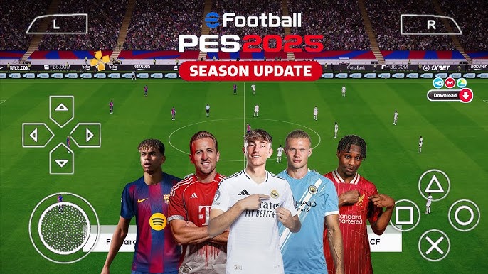 eFootball PES 2025 PPSSPP Android Offline PS5 Camera |PES 25 PPSSPP HD  Graphics New Kits & Transfers