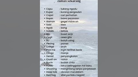 Bahasa gaul dan istilah zaman sekarang