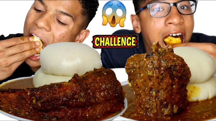 ASMR FUFU AND OKRO STEW OR SOUP WITH GIANT WHITING OR HAKE FISH SPEED EATING CHALLENGE |AFRICAN FOOD