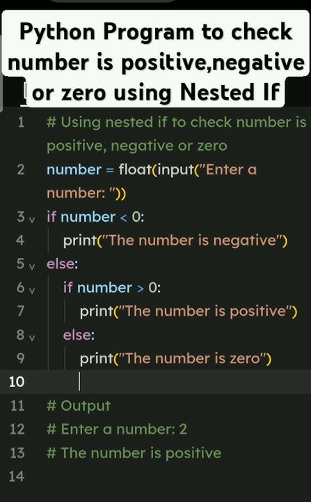 Python Program to check number is positive,negative or zero using ...