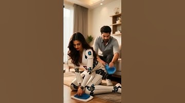 Her First Task Clean the Floor—Robot Maid Training Begins #robotics #robot #humanoid