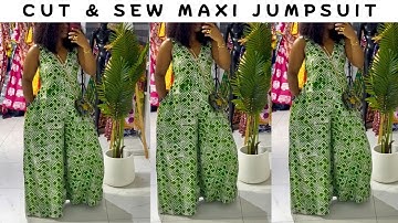 How to Cut and Sew an Oversized Maxi Jumpsuit with Belt & Pockets | Easy Trendy Jumpsuit Tutorial