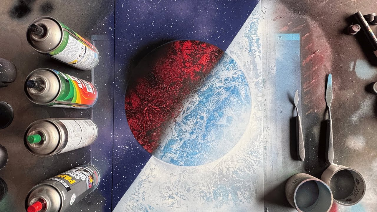ASMR - Spray Paint Art 4K - Echoes of Two Worlds
