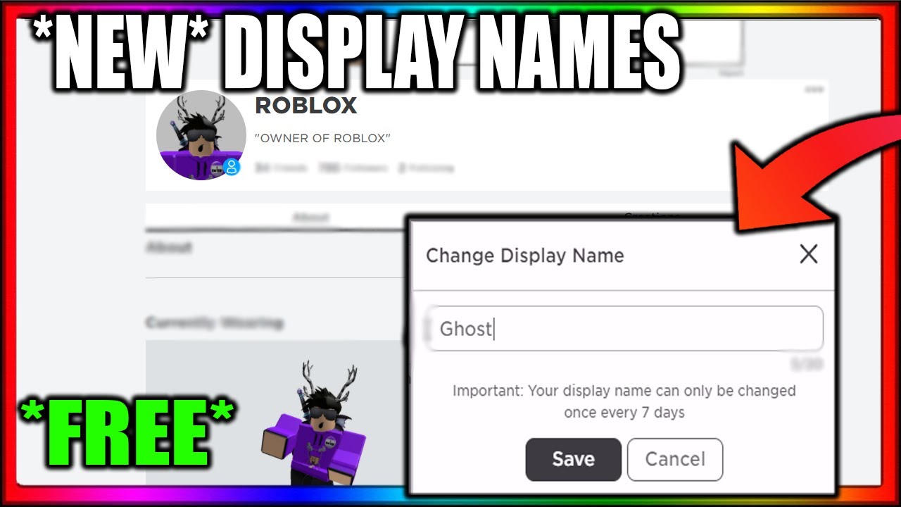 How To Change Your ROBLOX NAME For FREE | Display Names | Roblox FREE ...