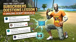 Subscribers Questions Lesson 1 4 Amazing Craftland Scripts Free Fire Craftland