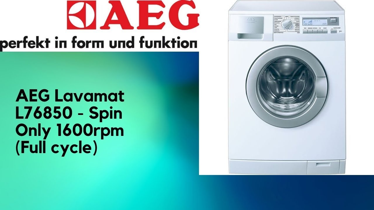 AEG Lavamat L76850 - Spin Only 1600rpm (Full cycle)
