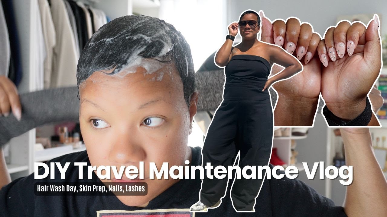 Maintenance Vlog Before Travel | Pixie Wash, Cut, Color, Nails, Lashes, Skin Prep