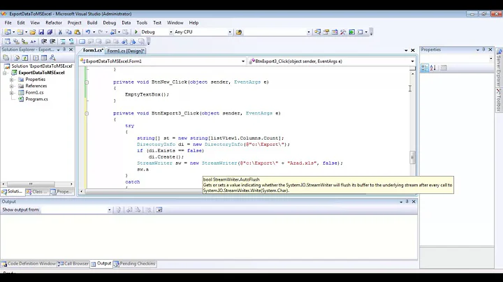 C# Export Data From ListView To MS Excel - part 3 -