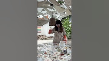 Start to finish: my thrifted plate mosaic table in one satisfying video! 🙌🏻