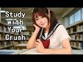 ASMR | Cozy Library Roleplay 📚 Study With Your Crush ❤️ Gentle Whispers & Unexpected Sweet Care