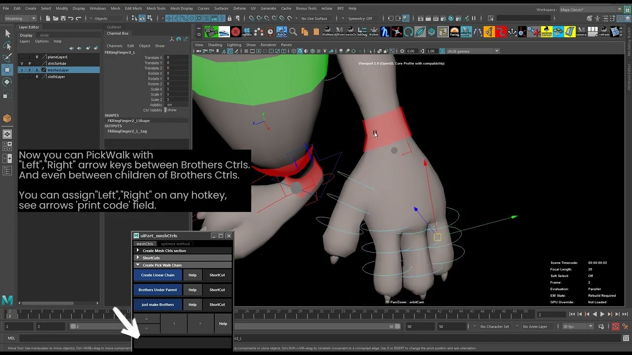 6 Meshctrls Tutorial   Add Custom Pickwalk On Any Ctrls