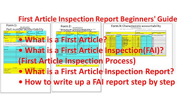 First Article Inspection Report Beginners